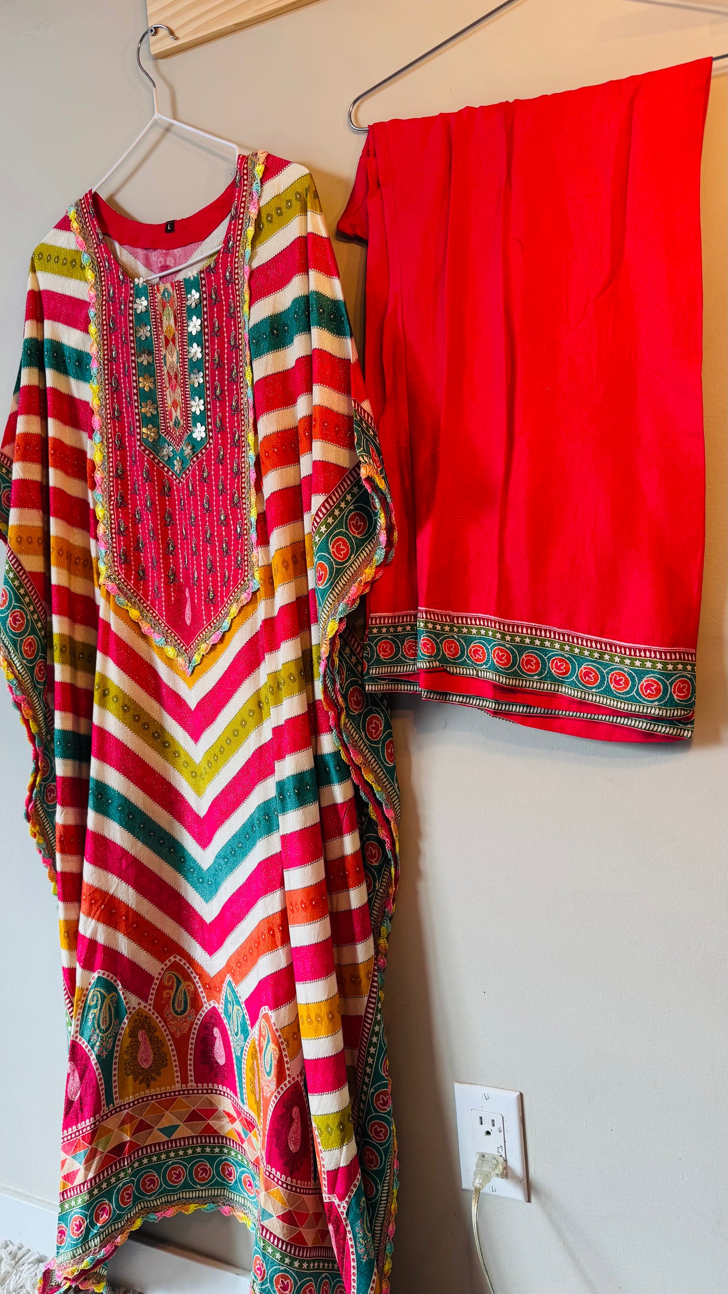 Multi color Kaftan Set- Ready to wear