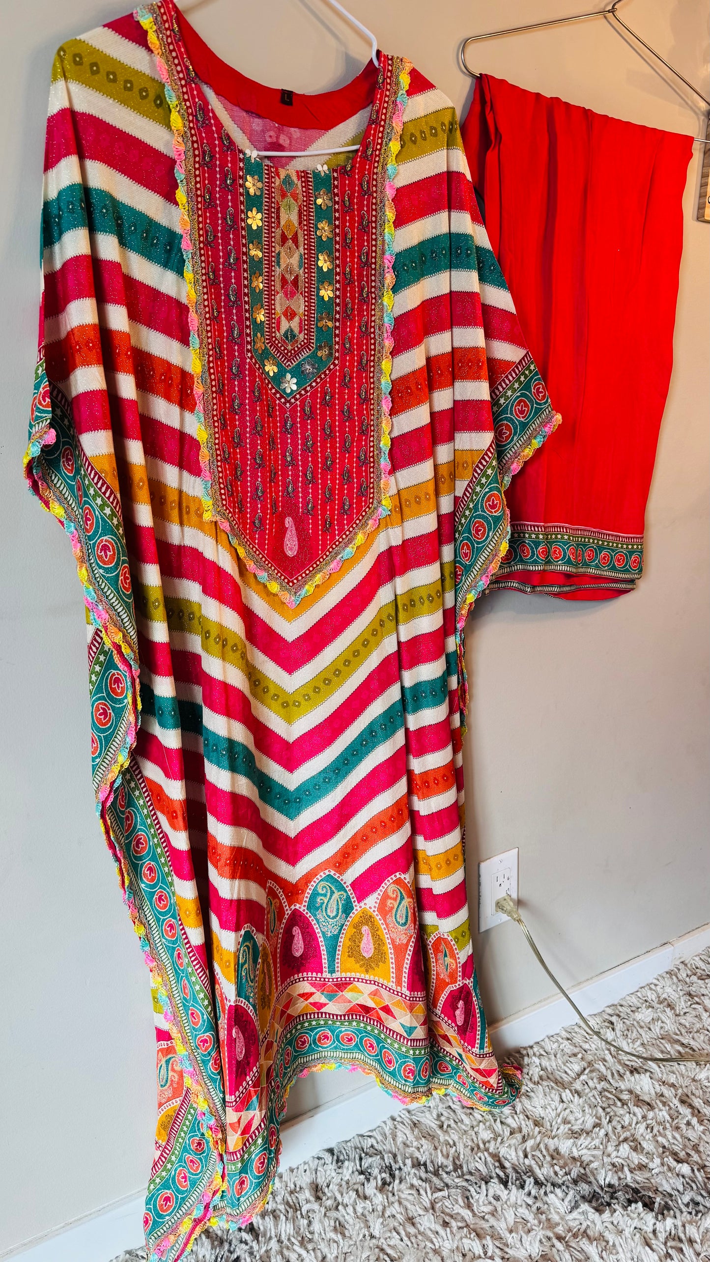 Multi color Kaftan Set- Ready to wear
